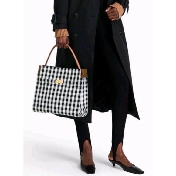 NWT Tory Burch Lee Radziwill Large Gingham Satchel Bag MSRP$1098 - Picture 9 of 9
